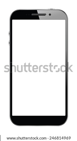 Modern touchscreen smartphone isolated on white background. EPS10 vector 