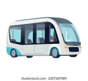 Modern tour bus delivering passengers icon isolated