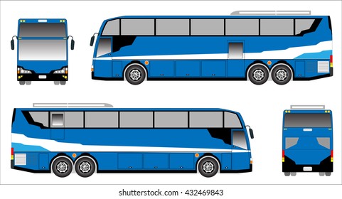 Modern Touring  bus vector, sporty bus
