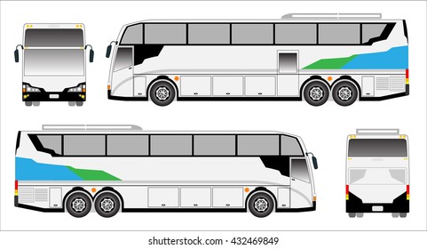 Modern Touring  bus vector, sporty bus