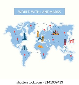 modern tourism world map infographic