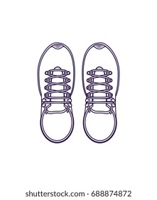 Modern touristic boots isolated vector icon. Outdoor activity, nature traveling equipment element.