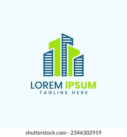 Modern tower building logo design vector image