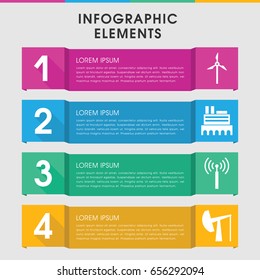 Modern tower infographic template. infographic design with tower icons includes signal tower, castle, mill. can be used for presentation, diagram, annual report, web design.
