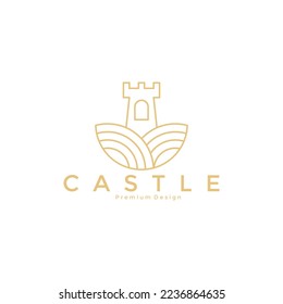 Modern tower old fort vector castle logo