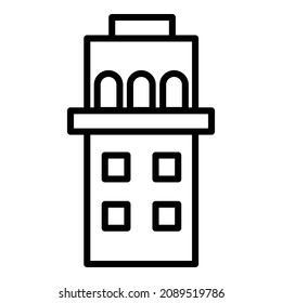 Modern Town Building Flat Icon Isolated On White Background