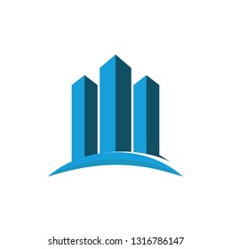 Modern town building icon
