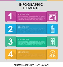 Modern town infographic template. infographic design with town icons includes business centre, building. can be used for presentation, diagram, annual report, web design.