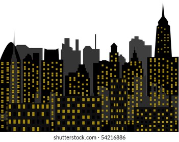 modern town - skyscrapers - vector