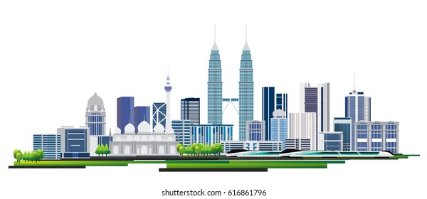 Modern Town. Urban City Scape. Malaysia