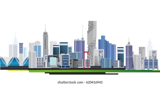 Modern Town. Urban City Scape. Bangkok. Thailand.