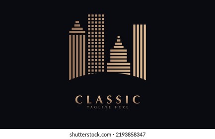 modern town vector logo monogram template
