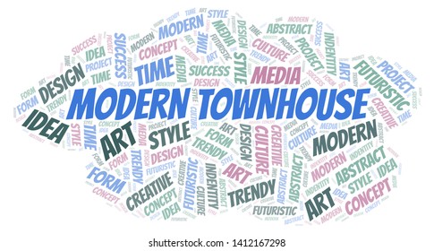 Modern Townhouse word cloud. Wordcloud made with text only.