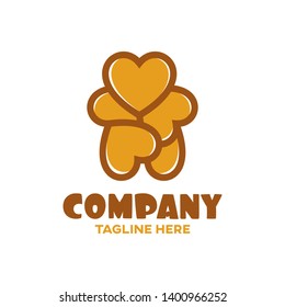 Modern toy bear and heart logo