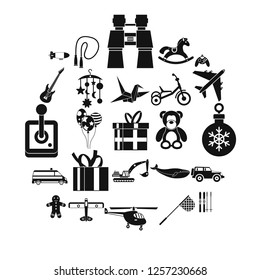 Modern toy icons set. Simple set of 25 modern toy vector icons for web isolated on white background