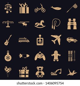 Modern toy icons set. Simple set of 25 modern toy vector icons for web for any design