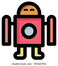 
Modern Toy robot vector icon. Cute little robot cartoon toy illustration
