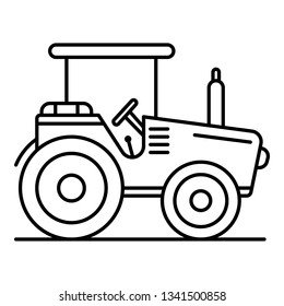 Modern tractor icon. Outline modern tractor vector icon for web design isolated on white background