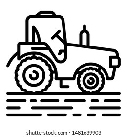 Modern tractor icon. Outline modern tractor vector icon for web design isolated on white background