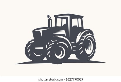 Modern tractor illustration on white background.