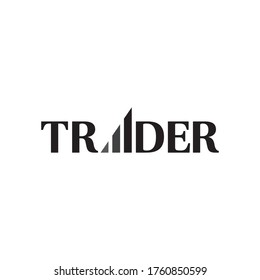 Modern TRADER Logo Design Vector