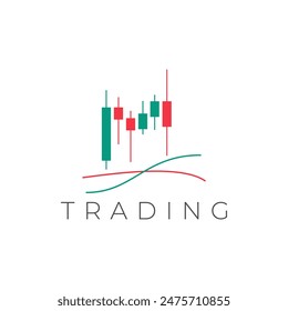 Modern trading digital graphic. Trade,  logo vector design template