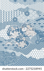 Modern traditional Japanese pattern background design