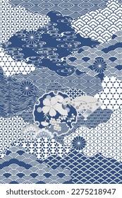 Modern traditional Japanese pattern background design