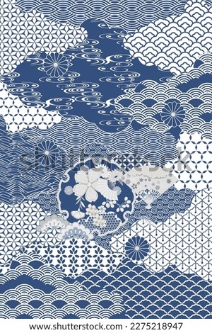 Modern traditional Japanese pattern background design
