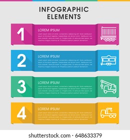 Modern trailer infographic template. infographic design with trailer icons includes . can be used for presentation, diagram, annual report, web design.