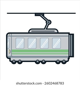 Modern Train Modern, Editable Vector Colored Illustration For Transportation and Vehicle Design