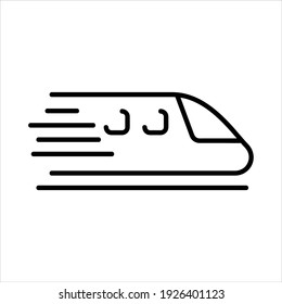 Modern train flat icon. Pictogram for web. Line stroke. Isolated on white background. Vector eps10