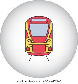 Modern train flat sign symbol icon on background