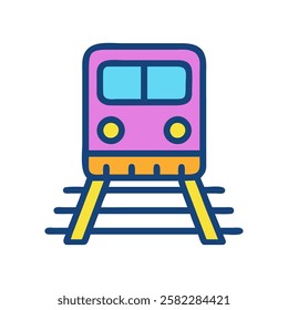 Modern train front view representing railway travel and public transportation