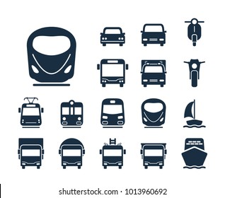 Modern Train Icon. Collection Of Transport Line Icons.