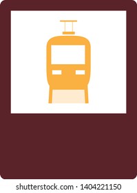 Modern train icon in trendy flat style isolated on white background