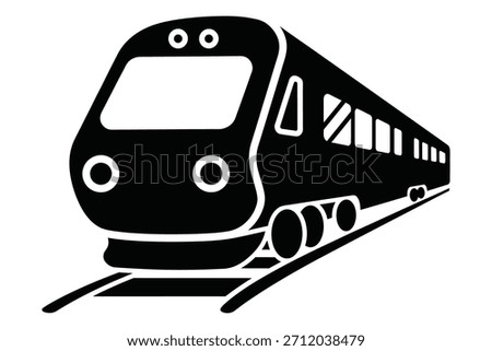 Modern Train Icon Vector – High Speed Rail Silhouette Illustration