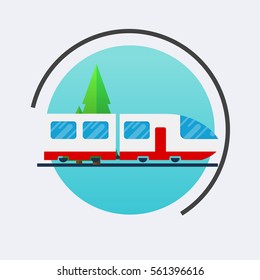 Modern train icon. Vector travel concept background. Flat design modern illustration.