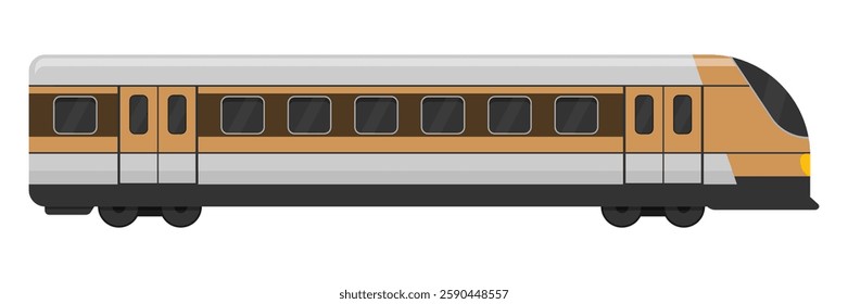 Modern Train Illustration in Orange and Gray, highlighting innovation and movement