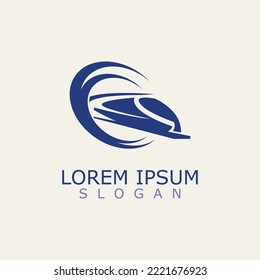 Modern Train logo image design transport railway icon template