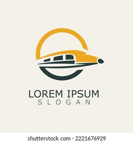 Modern Train logo image design transport railway icon template