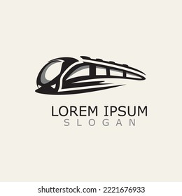 Modern Train logo image design transport railway icon template