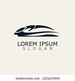 Modern Train logo image design transport railway icon template