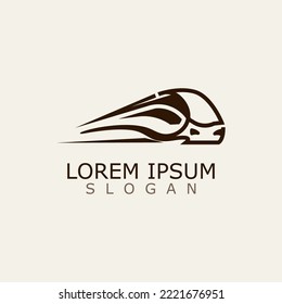 Modern Train logo image design transport railway icon template