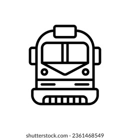 Modern Train Outline Icon Vector Illustration 