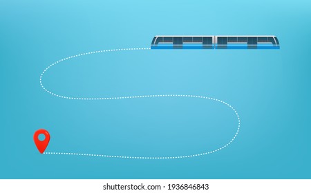 Camino de tren moderno. Ilustración del vector de viajes de verano 

