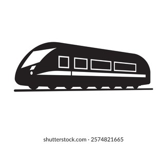 Modern train silhouette vector illustration icon type design