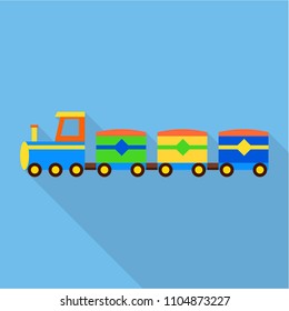 Modern train toy icon. Flat illustration of modern train toy vector icon for web design