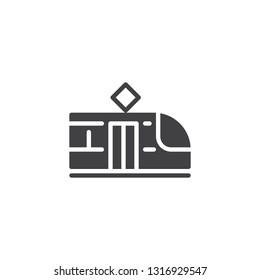 Modern tram train vector icon. filled flat sign for mobile concept and web design. Tram train simple glyph icon. Symbol, logo illustration. Pixel perfect vector graphics