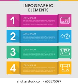 Modern transaction infographic template. infographic design with transaction icons includes . can be used for presentation, diagram, annual report, web design.
